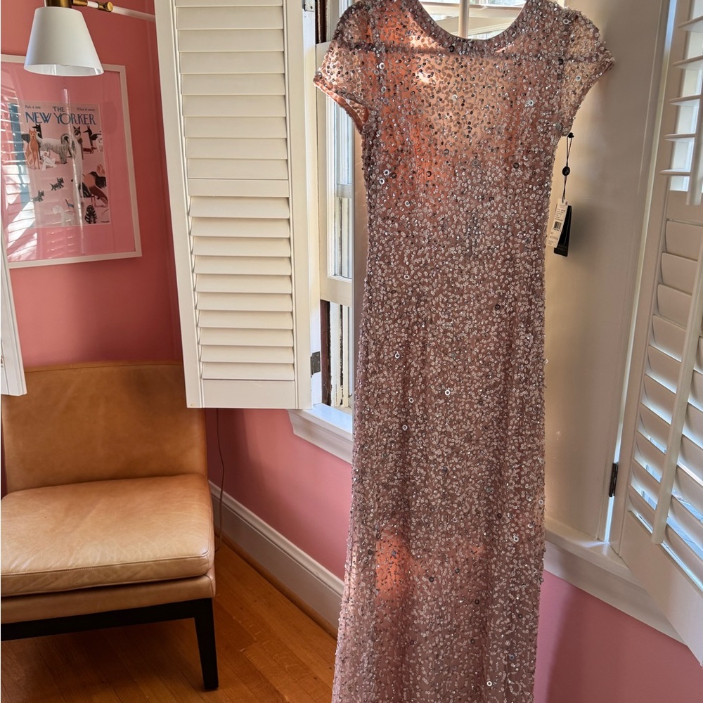 Adrianna Papell Pink Sequin Gown